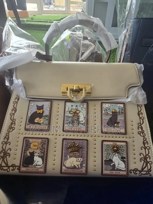 Luxury Vintage Cat Tarot Card Top-Handle Handbag · Photo 1
