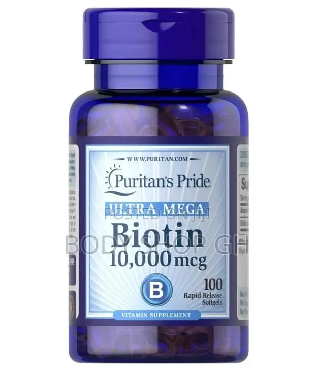 Puritans Pride Biotin for Hair, Skin Nails - 100 Softgels · Photo 1