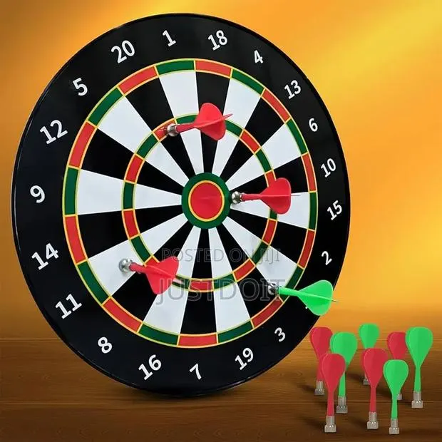 Front and Back Dart Board With 6 Darts · Photo 1