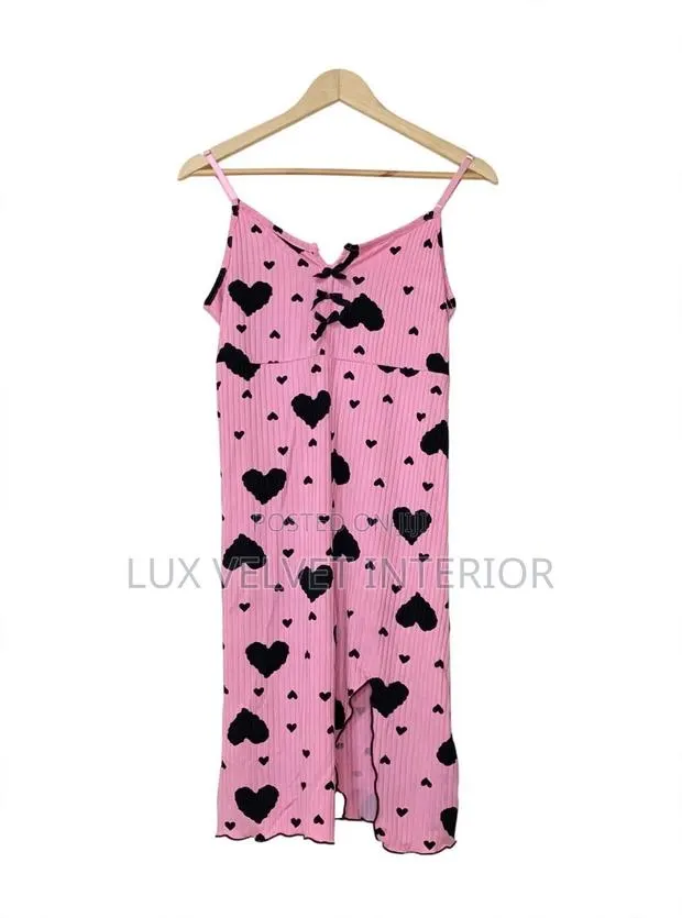 Ladies Nightwear - Pink Heart & White Butterfly - 2 Colors · Photo 1