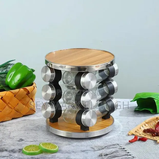 12pcs Rotating Glass Spice Rack · Photo 1