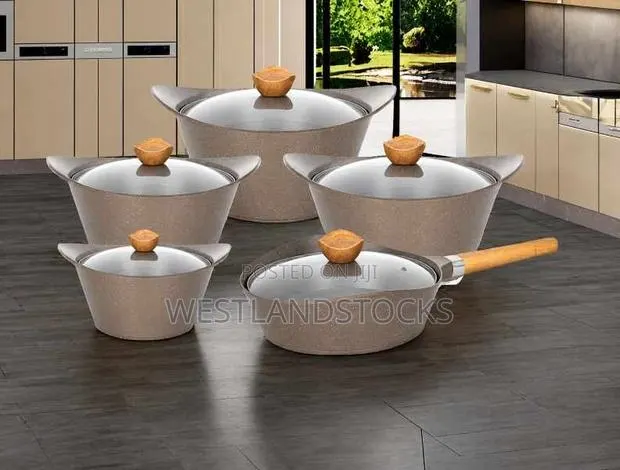 High Quality Piece Ceramic Non-Stick Cast Aluminum Cookware Set 5 · Photo 1