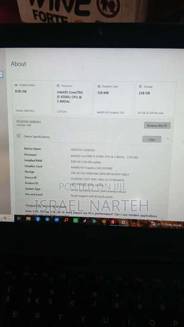 Laptop Dell Latitude 7280 8GB Intel Core i5 SSD 256GB · Photo 1