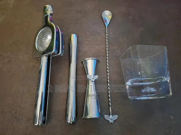 Patrón Tequila Steel Set Jigger Squeezer Spoon Muddler Glass · Photo 1