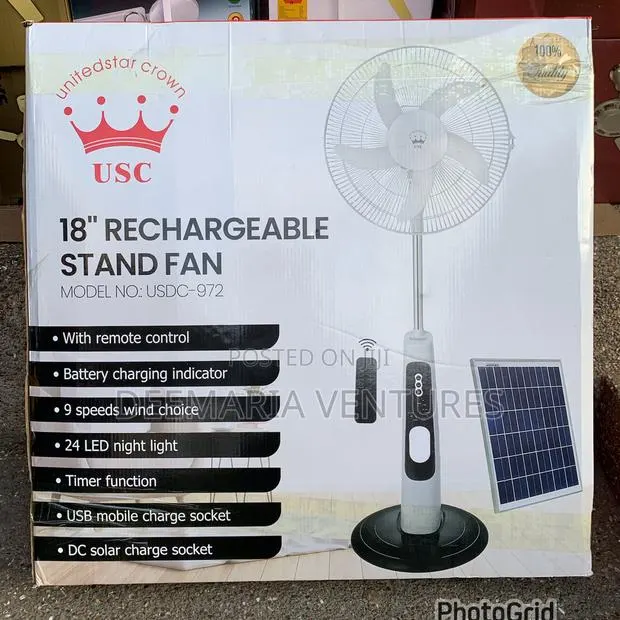 United Star Crown 18 Inches Rechargeable Standing Fan