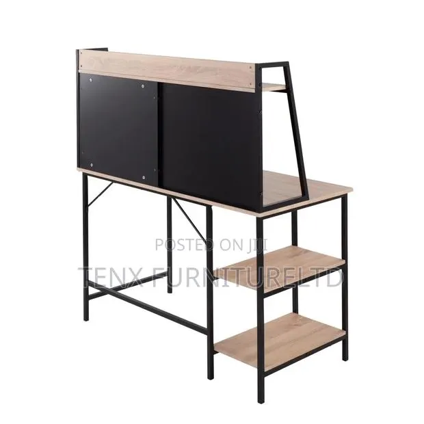 Office Desk In Black Steel And Natural Wood · Photo 1