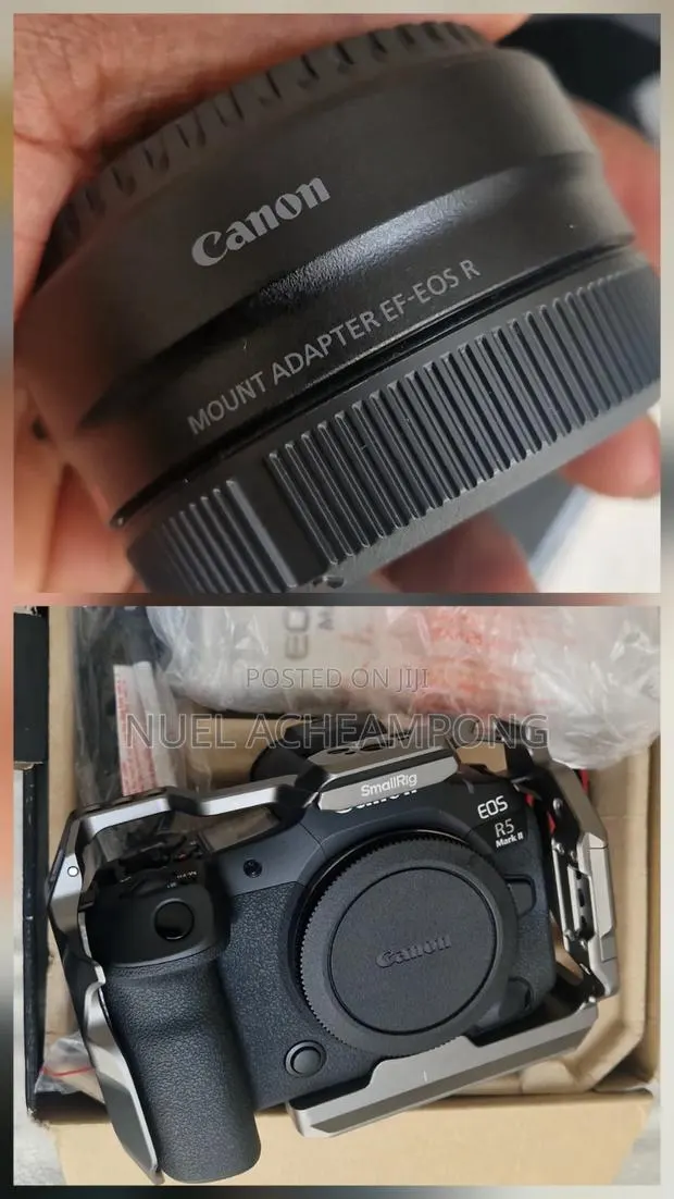 Canon R5 Mark II UK Model, SmallRig HawkLock Cage, Canon RF-EF Adapt. · Photo 1