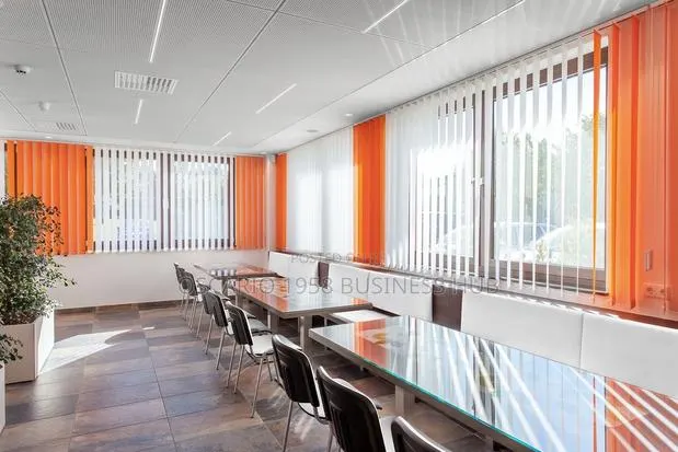 Walnut Whirl Modern Vertical Window Curtain Blinds · Photo 1