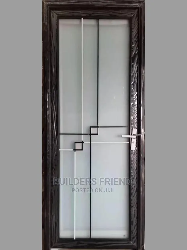 Outside Open Bathroom Tempered Glass Door+Frame+Handle Set · Photo 1