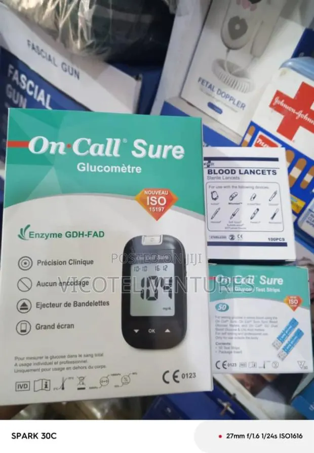 Oncall Sure Glucometer, Strips Lancet · Photo 1