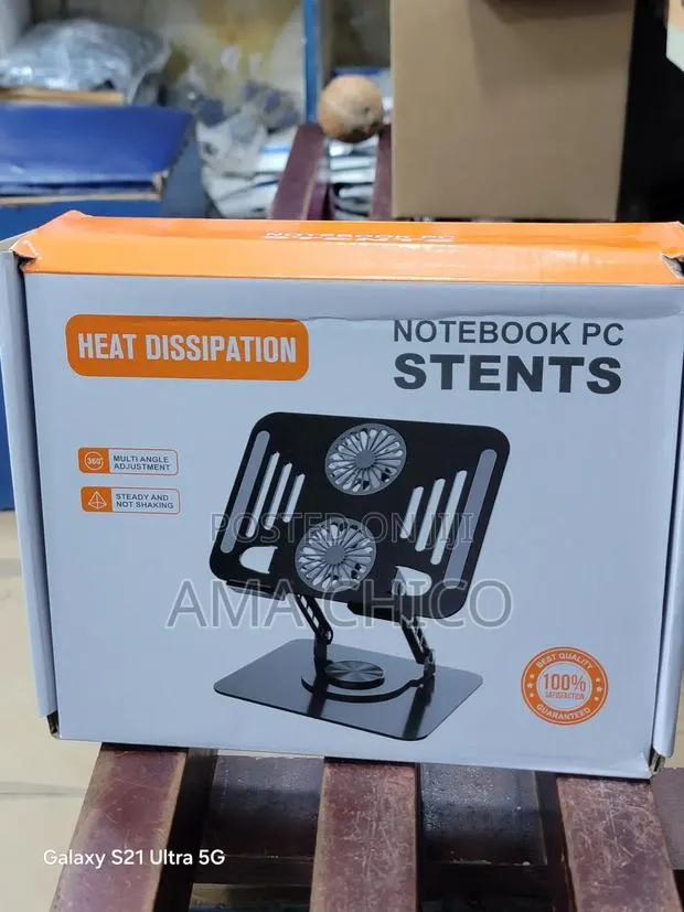 Laptop Metal Stand With Fan (360 Rotation) · Photo 1