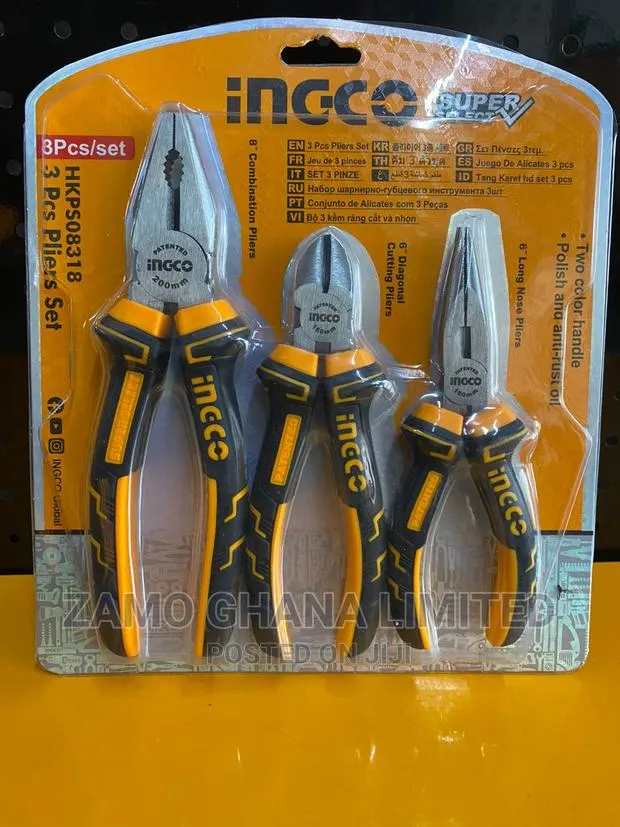 Ingco 3 PCS Pliers Set - Hkps08318 · Photo 1