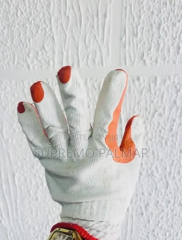 Orange Palm Grip Gloves – Latex-Coated Safety Work Gloves for General · Photo 1