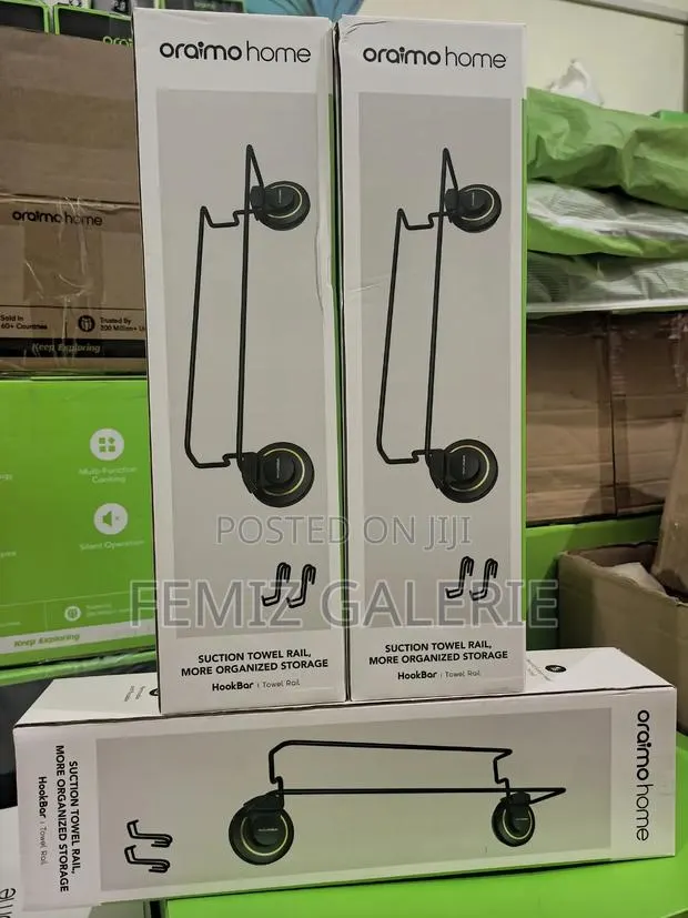 Oraimo Hookbar Reusable Suction Cup Towel Rail With Extra Hooks · Photo 1