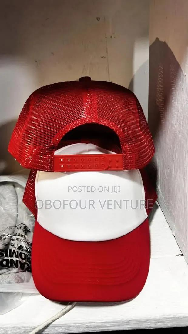 Red and White Two-Tone Trucker Hat · Photo 1