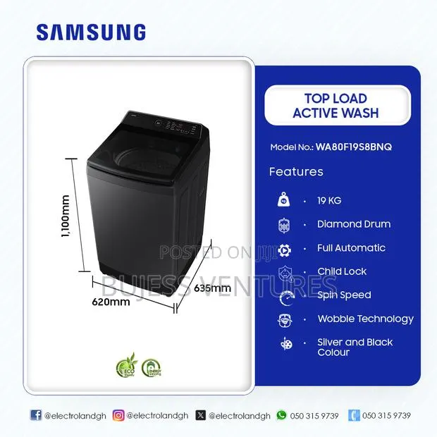 Samsung 19kg Top Load Active Washing Machine · Photo 1