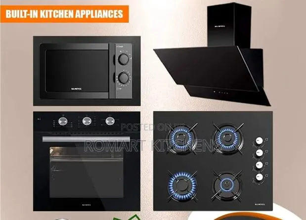 Turkish Inbuilt 4 Burner Glass Set. Hob, Hood, Oven and Microwave · Photo 1