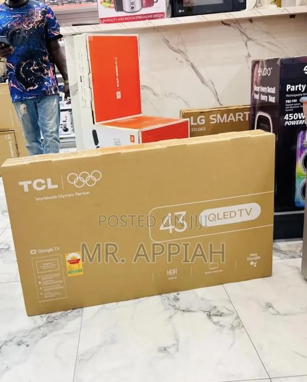 Sleek TCL 43” Qled Smart Satellite Android TV(Black) · Photo 1