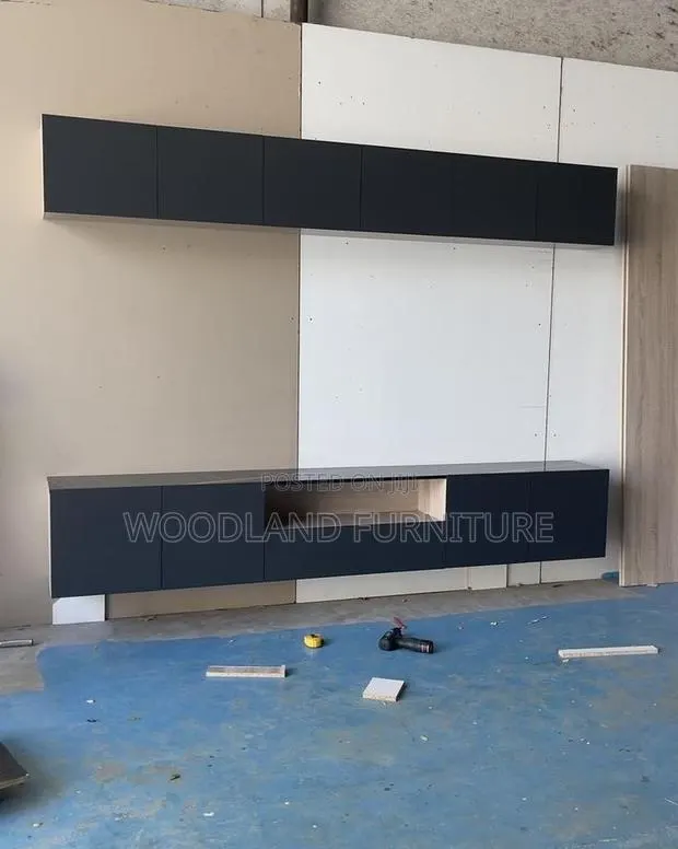 Modern Wall-Mounted Floating TV Media Console With Storage · Photo 1