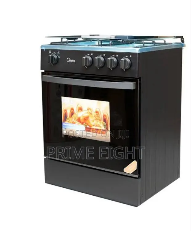 Midea 4 Burner 60 X 60cm Gas Cooker With Grill – Black (24tmg4g081-B) · Photo 1