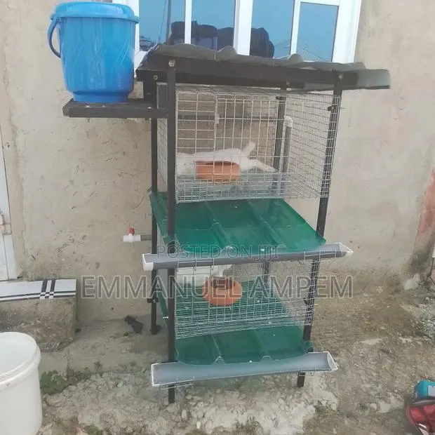 2 Unit Galvanised Cage for Rabbits and Grasscutters · Photo 1