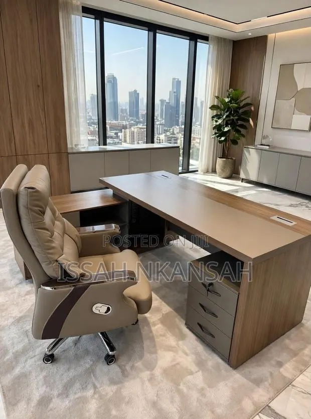 Dark Walnut Executive Desk + Chair · Photo 1