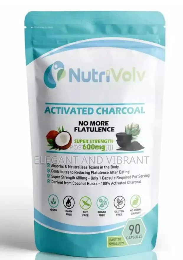 Activated Charcoal 600mg - Flatulence Gas Bloating Detox · Photo 1