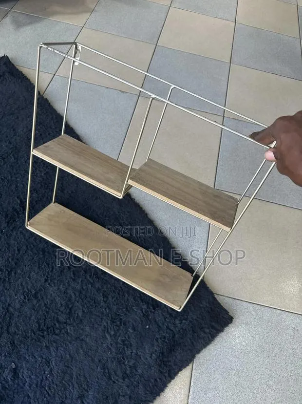 Metal Wood Shelf Wall Hanging Storage Shelves Home Decor · Photo 1