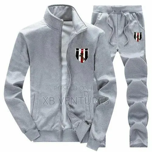 Men's Jacket and Sports Trousers Set - Gray/Blue/Red · Photo 1