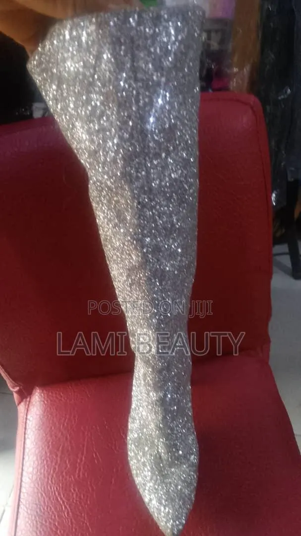 Sliver Shiny Plat Form Mini Boots · Photo 1