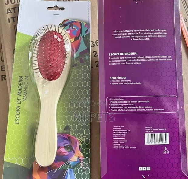 Wood Handle Single Side Brush Comb for Dogs Cats · Photo 1