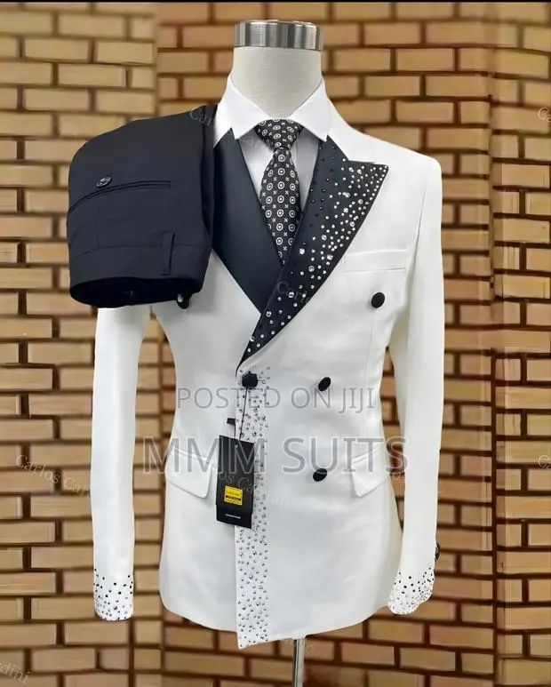 Elegant Turkish Men Suit High-Quality Fabric With Stone Design · Photo 1