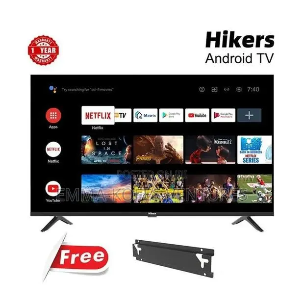 Smart TV 43'' - Frameless Android Smart FHD LED TV - HDMI - Black · Photo 1