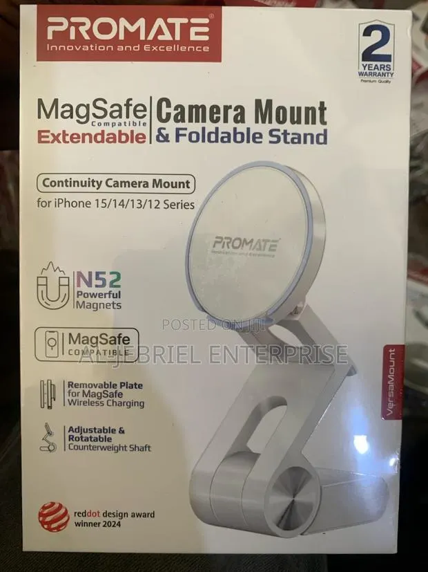 Promate Versamount Camera Mount Foldable Stand —White · Photo 1