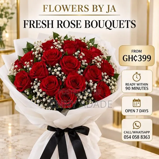12 Fresh Red Roses Bouquet – Same-Day Delivery · Photo 1