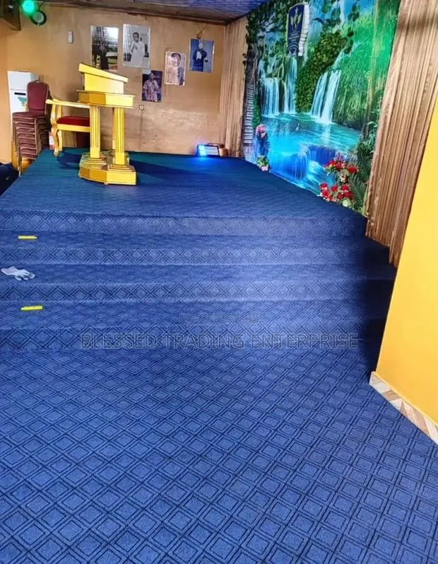 Blue Carpet With Design for Room, Church, Platforms and All Activities · Photo 1