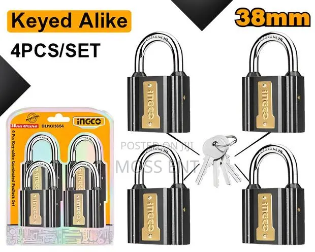 4pcs Key-Alike Iron Padlock Set 38mm - Diplk4382 · Photo 1