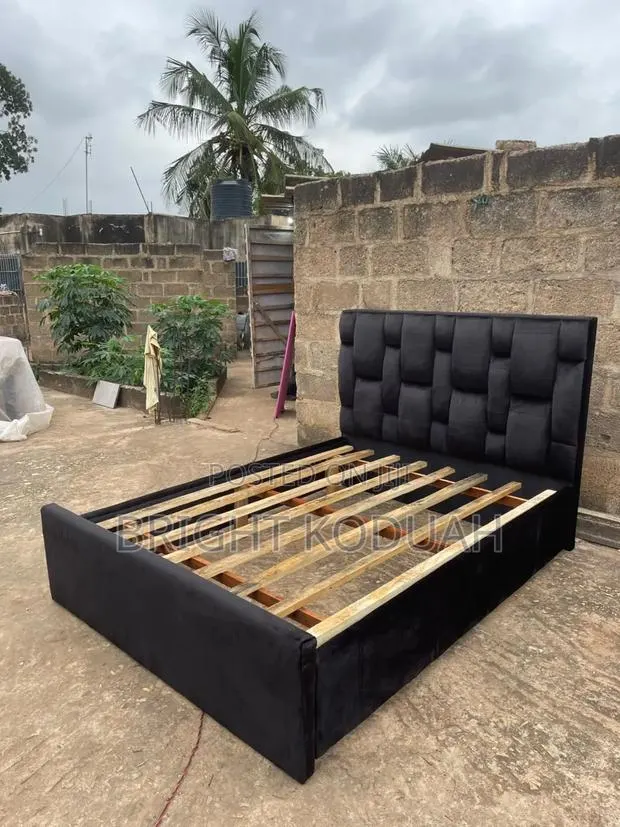 Black Battens Double Bed Frame · Photo 1