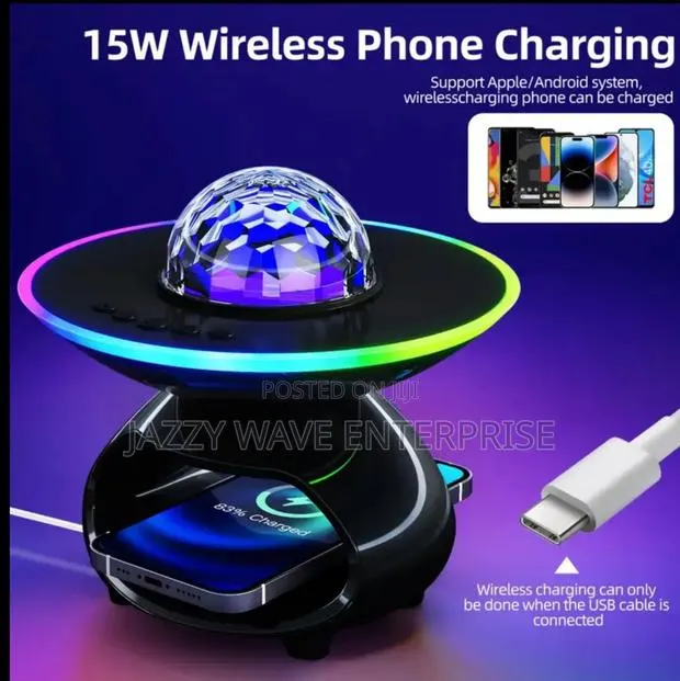 Wireless Phone Charger With Disco Light · Photo 1