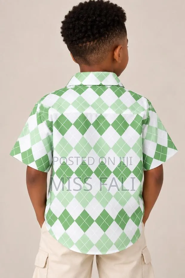Mint Argyle Shirt. 9-10Years · Photo 2