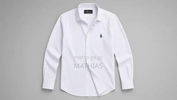 Long Sleeves White Polo Shirt · Photo 1