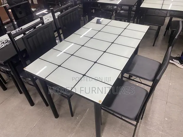 Dining Sets With 4 Chairs ( White Grid ) · Photo 1