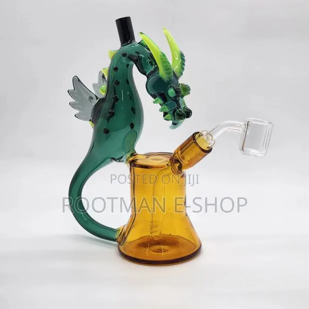 Smoked Dragon Recycler Glass Water Pipe/Dab Rig · Photo 1