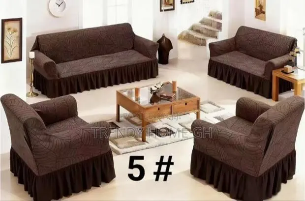 4-Seater Sofa Cover Set – Stretchable Elegant · Photo 1