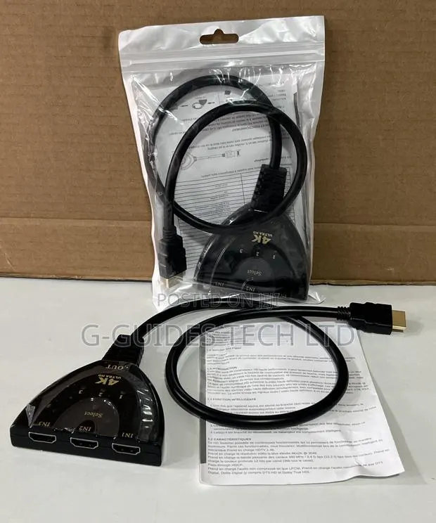 3-Port Hdmi Switch Cable, 3-Input and 1-Output HDMI Cable Switcher · Photo 1