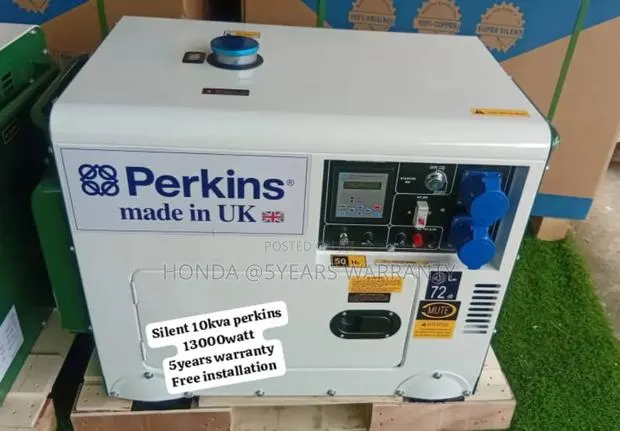 White and Green Perkins Generator 10kva 13000watt Diesel · Photo 1