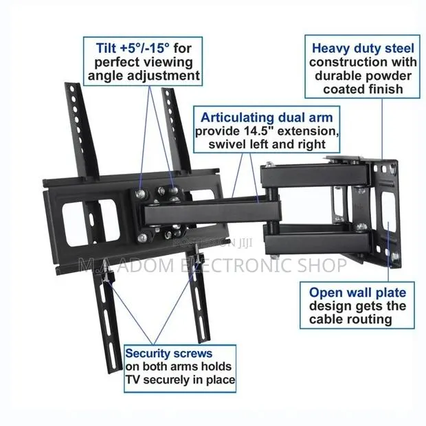 Articulating Dual Swivel Arm Adjustable Tv Mount 32”-65” · Photo 1
