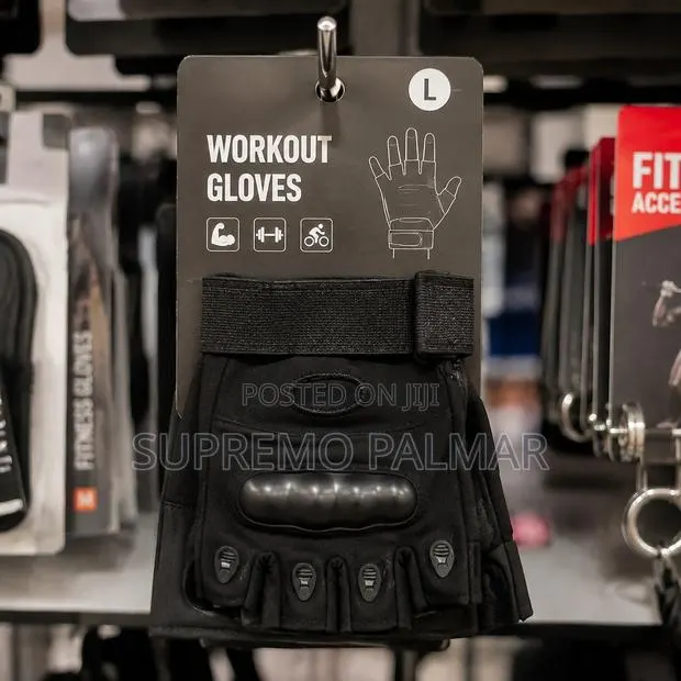 Tactical Motorcycle Gloves Fingerless Hard Knuckle + Velcro Strap · Photo 1