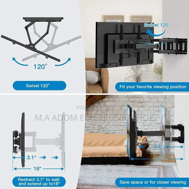 Full Motion Tilting Adjustable Tv Mount 32”-55” · Photo 1
