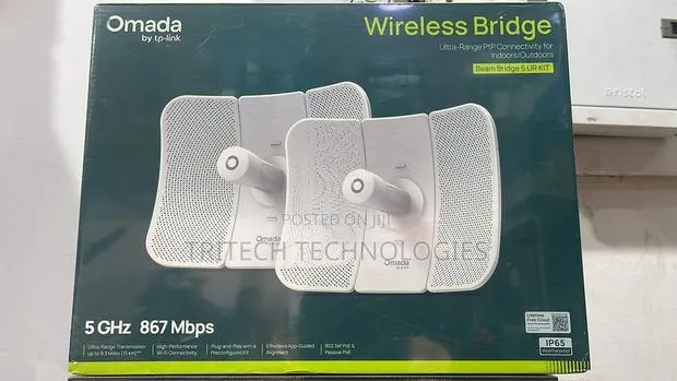 Omada Beam Bridge 5 Ur Kit 5ghz 867mbps Ultra-Range Indoor/Outdoor Wb · Photo 1